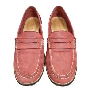 Sperry Top-Sider Seaport Penny Loafers Red Leather Women's 8 Moc-Toe Slip On